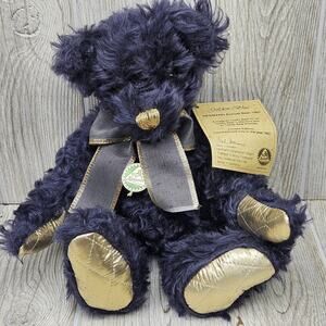 Vintage Hermann Annual Bear 1997 Golden Blue Mohair Teddy Made in Germany Plush